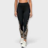 Legginsy z wysokim stanem w leopardzi wzór