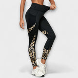 Legginsy z wysokim stanem w leopardzi wzór