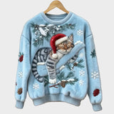 Olivia - Świąteczny kotek sweter z pluszu