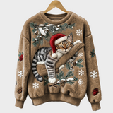 Olivia - Świąteczny kotek sweter z pluszu