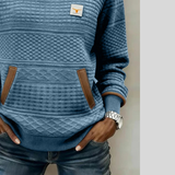 Mies - Strukturalny sweatshirt w kolorze blokowym z okrągłym dekoltem