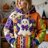 Hoodie Patchwork na Halloween o Północy