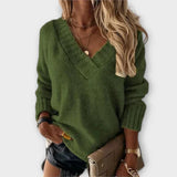 Carolina - Wygodny sweter z dekoltem w serek