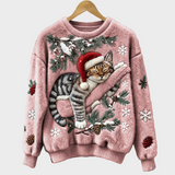 Olivia - Świąteczny kotek sweter z pluszu