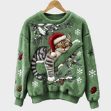 Olivia - Świąteczny kotek sweter z pluszu