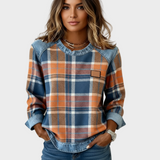 Ivy – Damska Bluza z Kratką Patchworkową
