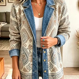 Savannah - Retro Boho Patchwork Jeansowa Kurtka