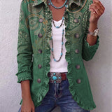 Aria | Boho Paisley Print Ruffled Jacket
