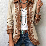 Scarlett | Vintage Bohemian Kwiatowa Kurtka z Falbankami