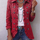 Riley | Boho Paisley Ombre Print Ruffled Jacket