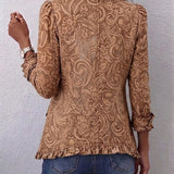 Madison | Vintage Bohemian Kwiatowy Print Ruffled Jacket
