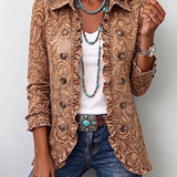 Madison | Vintage Bohemian Kwiatowy Print Ruffled Jacket